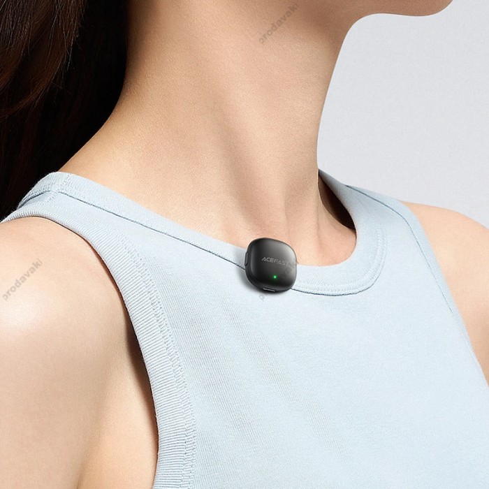 Бездротовий мікрофон ACEFAST R1 wireless lavalier microphones AI Type-C 2 мікрофона Black
